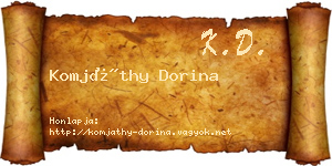 Komjáthy Dorina névjegykártya