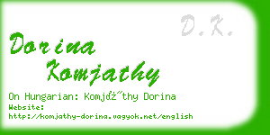 dorina komjathy business card